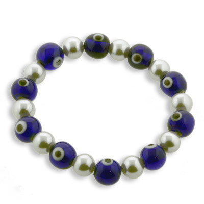 Blue Eyes with Pewter Glass Pearl