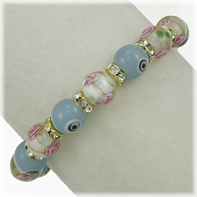 Soft Tones Evil Eyes and Inlaid Roses