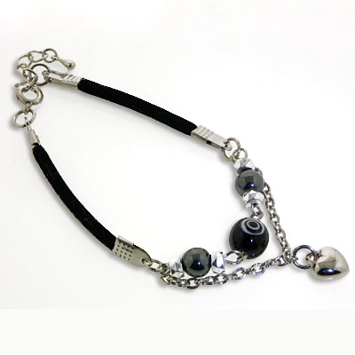 Fashion Bracelet w/Black Evil Eye