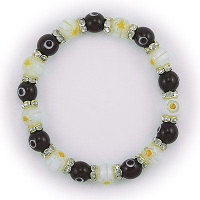 Glass Bracelet with Rhinestone