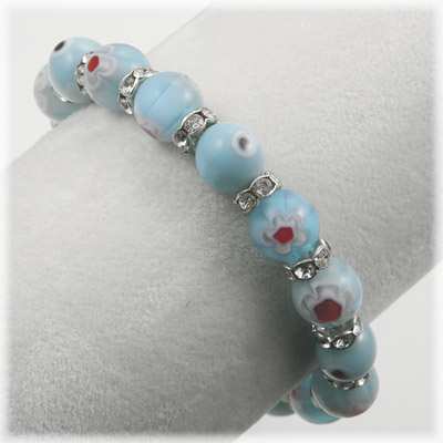 Glass Evil Eyes with Rhinestone Crystals