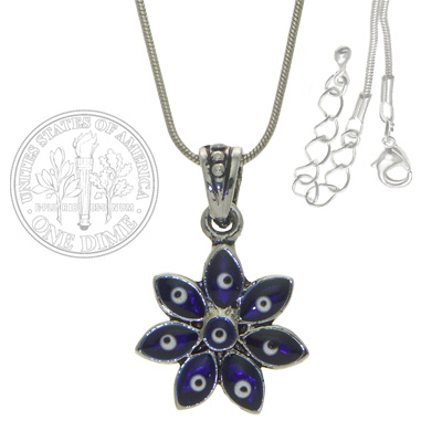 Evil Eye Flower Necklace