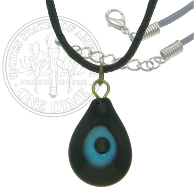 Glass Teardrop Evil Eye Necklace