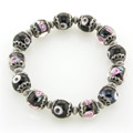 Elegant Bracelet w/Inlaid Flowers