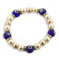 Glass Pearl Evil Eye Bracelet