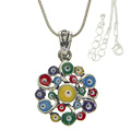 Evil Eye Colorful Flower Necklace